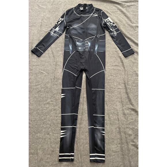 New Wednesday Addams Girls S/ 6-7 Yrs Black Jumpsuit Uniform Halloween Costume - Picture 2 of 10